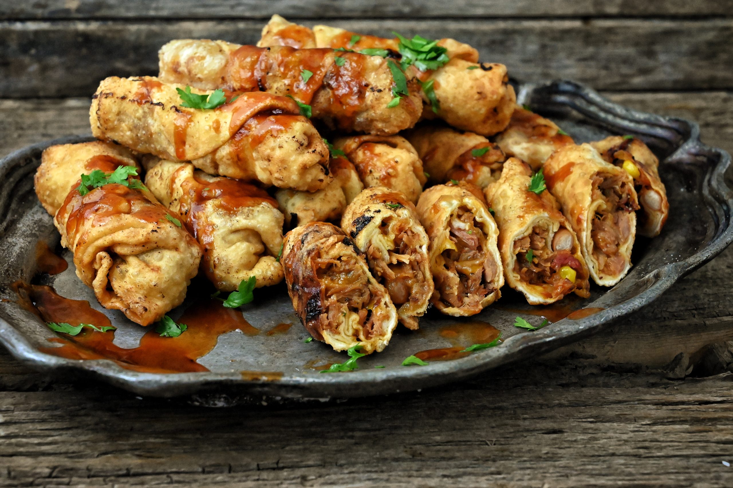 Pulled Pork Grilled Egg Rolls - From Field To Plate